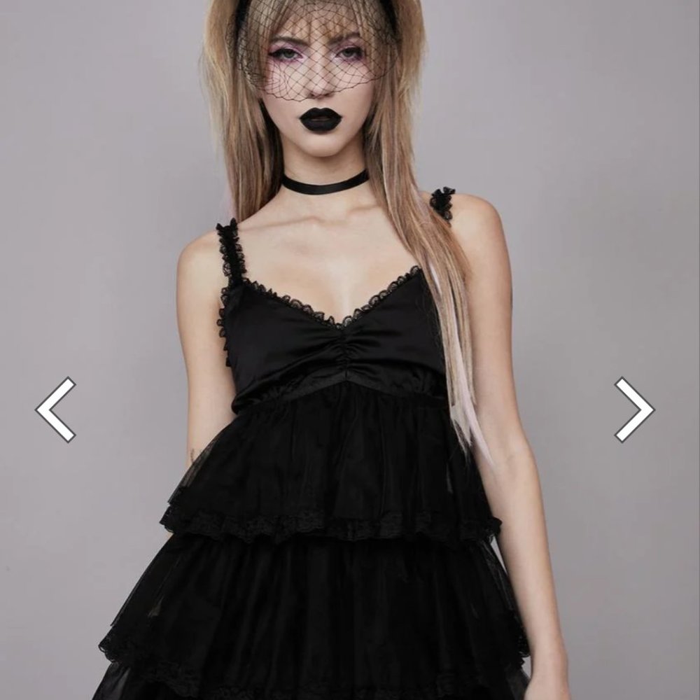 Dollskill Mythical Mourning Tulle Dress, Widow brand Size XS